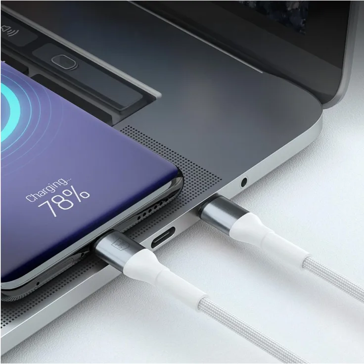 3MK Hyper Cable N-SERIES, Schnellladekabel USB-A auf USB-C, 200 cm, Weiß, Aluminiumstecker, Quick Charge 3.0, 18 W, Nylongeflecht