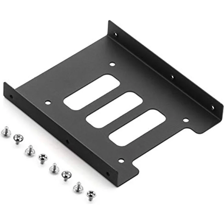 deleyCON Einbaurahmen für 2,5'' Festplatten / SSD's auf 3,5'' Adapter Wechselrahmen Mounting Frame Halterung Schienen inkl. Schrauben SATA Kabel und Stromadapter – Bild 3
