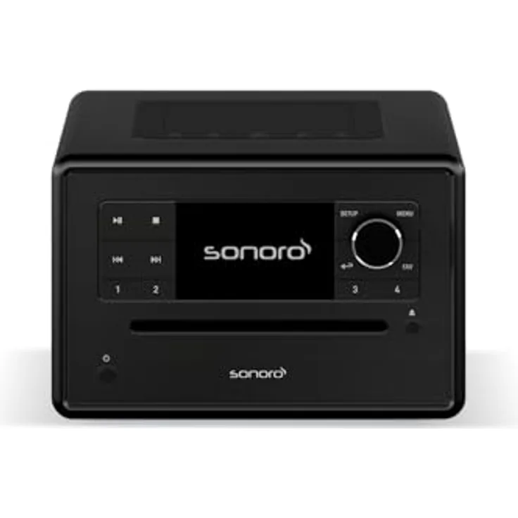 sonoro Elite Internetradio mit CD-Player & Bluetooth, UKW/FM, DAB Plus, WLAN, multifunktionaler Wecker, Matt Schwarz