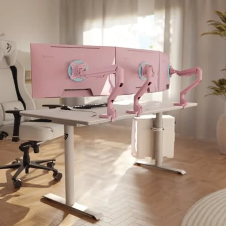 Arozzi TIS Alzare Neo Gas, Monitorarm mit verstellbarer Halterung für 32" Monitore, lila – Bild 4