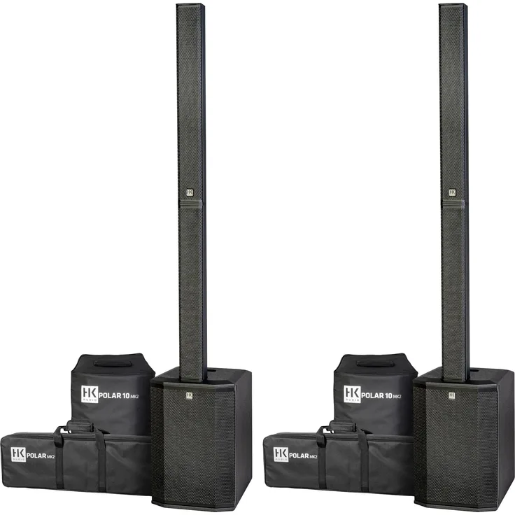 HK Audio Polar 10 MK2, Säulen-PA-System mit 2000 W, Bluetooth 5.0 und tiefschwarzem Design