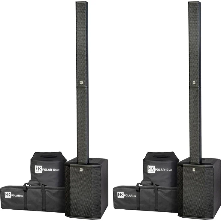 HK Audio Polar 10 MK2, Säulen-PA-System mit 2000 W, Bluetooth 5.0 und tiefschwarzem Design
