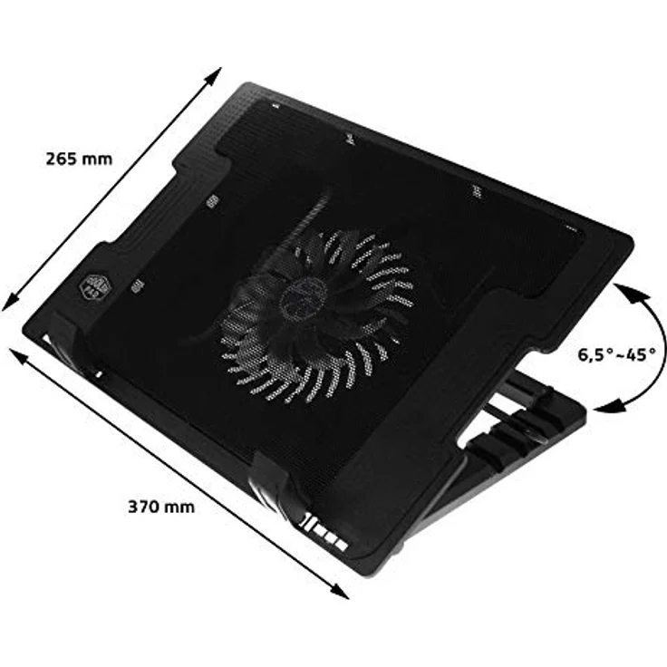 AAB Cooling NC20 - Laptop Kühlung Pad mit 125mm Lüfter, Einstellbare Neigung and Blau Beleuchtung, Laptop Kühler, Coolpad, Laptop Ständer für bis 15,6 Zoll Laptops und PS4 / XBOX Consolen – Bild 4