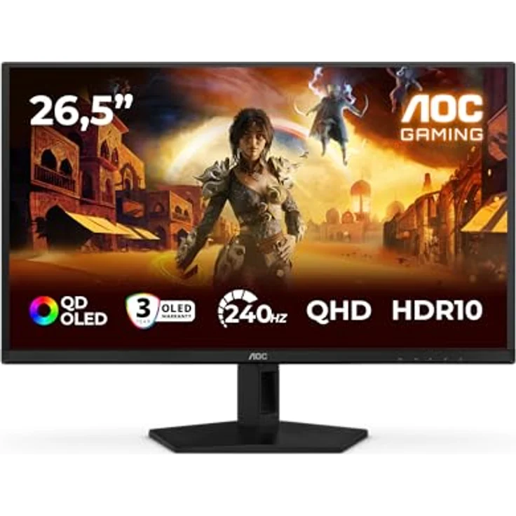 AOC Gaming Q27G41ZDF, 27 Zoll QHD OLED Monitor, 240Hz, 0.03ms Reaktionszeit, Adaptive Sync, G-Sync Compatible, HDR10, schwarz-rot – Bild 2