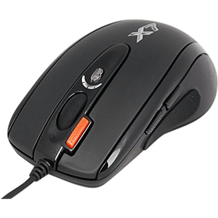 A4Tech Oscar Optische Gaming-Maus X-710BK mit USB-Anschluss, 2000 DPI, Schwarz, für Windows 2000-XP-M2005-XP (x64)-2003 (x64)-Vista – Bild 3