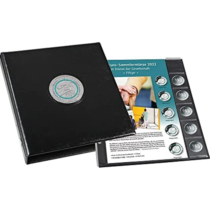 Schwäbische Albumfabrik Premium-Münzenalbum 10 Euro Pflege, lederähnliches Material mit Metallplakette, Thema "Im Dienst der Gesellschaft" 2022–2026 – Bild 3