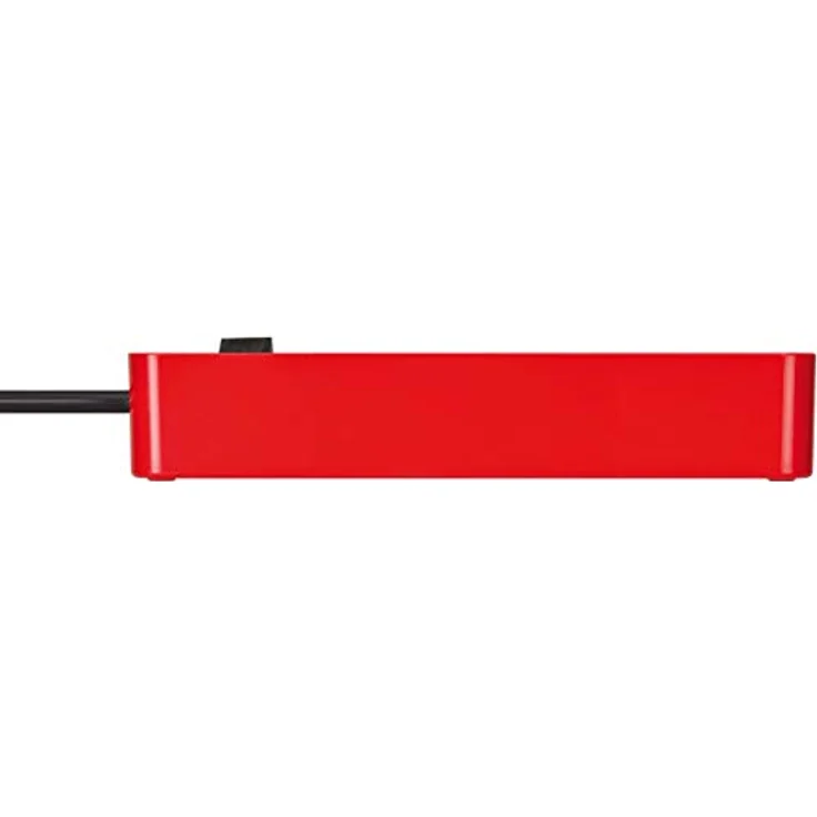 Brennenstuhl Ecolor Steckdosenleiste 4-fach (Steckerleiste mit Schalter und 1,5m Kabel) rot-schwarz – Bild 3