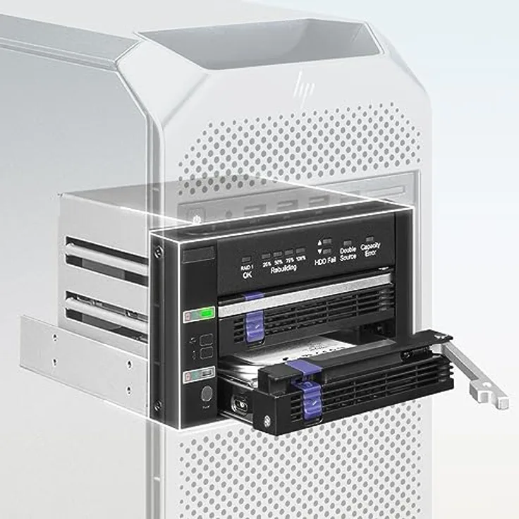 ICY DOCK FatCage RAID MB901SPR-B R1 2X 2,5"/3,5" SATA RAID1 /JBOD Wechselrahmen für 1x 5,25" Schacht schwarz