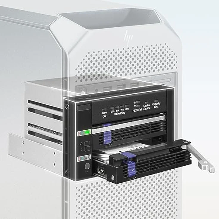 ICY DOCK FatCage RAID MB901SPR-B R1 2X 2,5"/3,5" SATA RAID1 /JBOD Wechselrahmen für 1x 5,25" Schacht schwarz – Bild 1