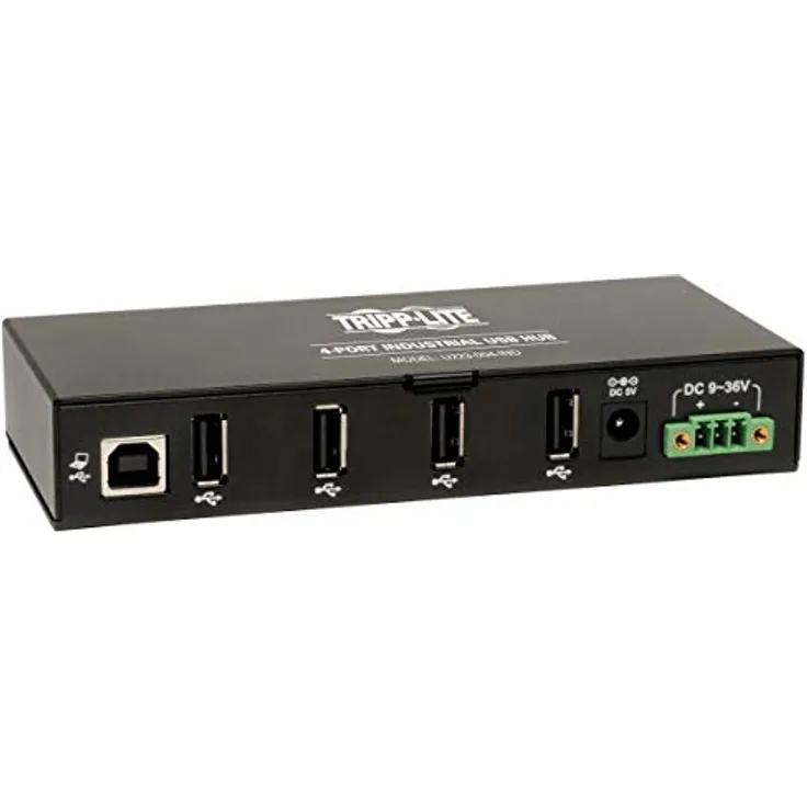 Tripp Lite U223-004-IND Tripp Lite USB 2.0-Hub mit 4 Anschlüssen in Industriequalität – 15 kV ESD-Immunität, Metallgehäuse, montierbar (U223-004-IND)