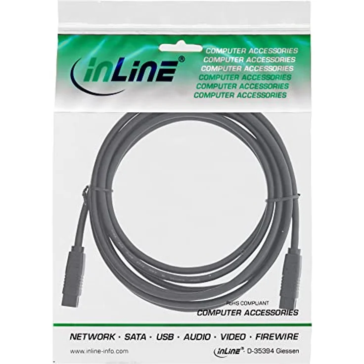 InLine Kabel IEEE1394b 9pin/St. - 9pin/St. 3.0 m schwarz (39903) – Bild 3