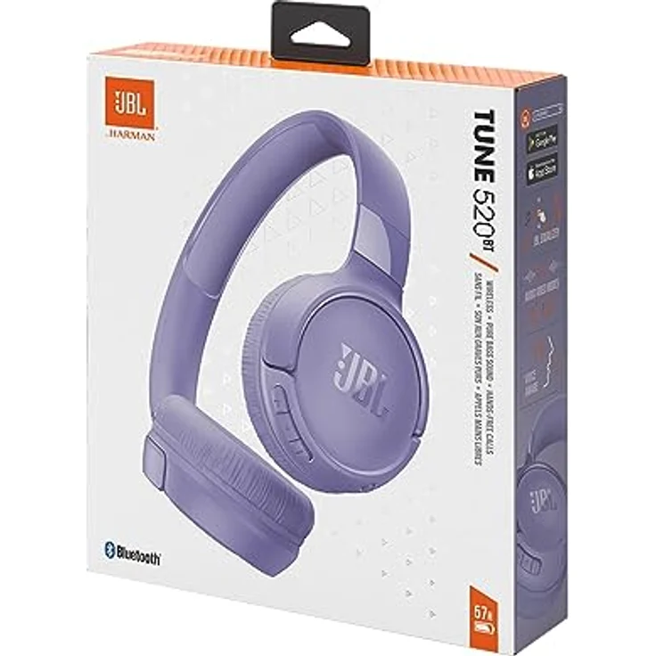 JBL Tune 520BT Wireless On-Ear Kopfhörer – Mit JBL Pure Bass Sound, Bluetooth und leichtem, faltbarem Design – Bis zu 57 Stunden Musikwiedergabe – Lila – Bild 5
