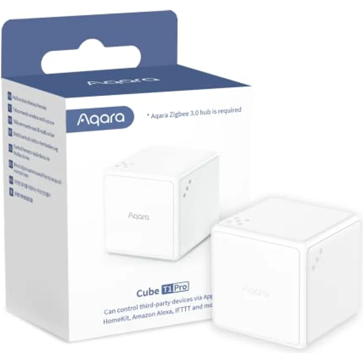 Aqara Cube Controller T1 Pro, ERFORDERT AQARA ZIGBEE 3.0 HUB, 6 Seiten zur Steuerung Verschiedener Szenarien und Diverse Aktionen zur Steuerung von Smart Geräten, unterstützt Homekit, Alexa und IFTTT – Bild 1