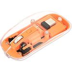 Manhattan Transparente Wiederaufladbare Kabellose USB-Maus mit RGB-LED-Logo, 2,4 GHz, 800-1600 dpi, Geräuschlose Tasten