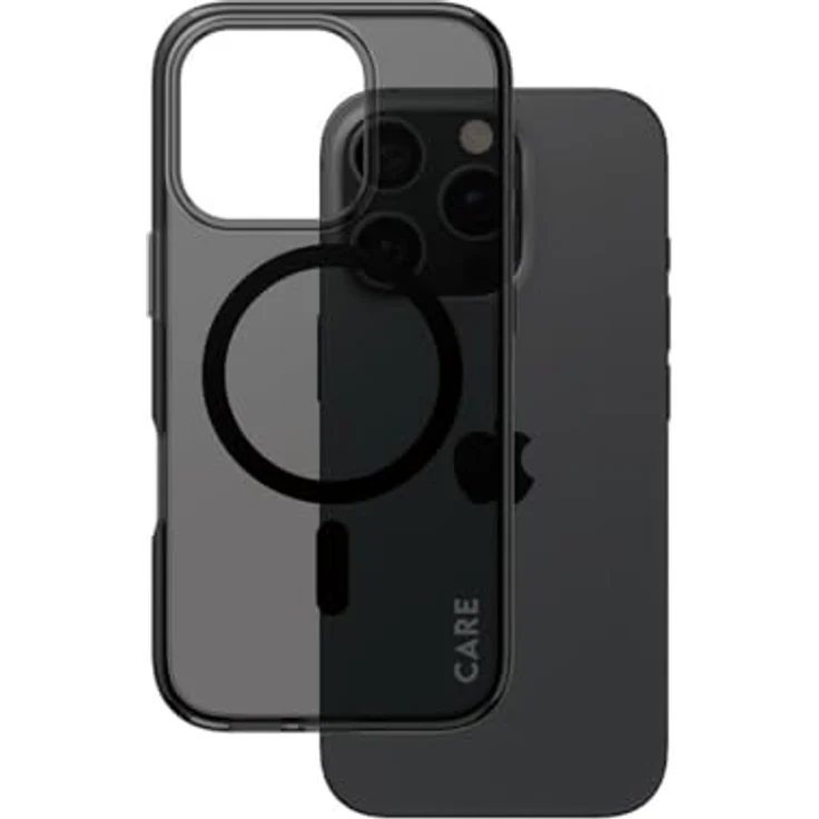 CARE by PanzerGlass Smokey Case für Apple iPhone 16 Pro, stoßfeste Handyhülle mit verbessertem Kameraschutz, kabelloses Laden, MagSafe-kompatibel, aus recyceltem Plastik – Bild 3