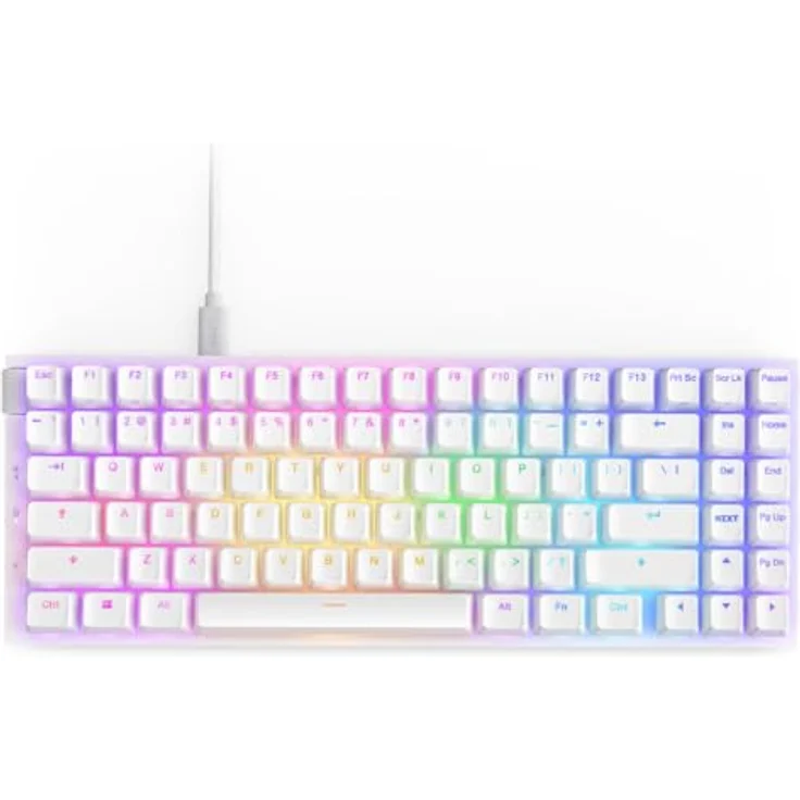 NZXT Function 2 MiniTKL | Kompakte optische Tenkeyless-Gamingtastatur | 8K-Abfragerate | Lineare optische Switches | Einstellbare Auslösung | Double-Shot-PBT-Keycaps | RGB | Hot-Swap-fähig | Weiß – Bild 1