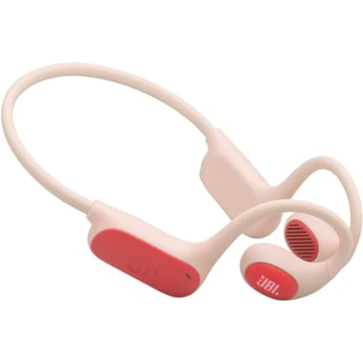 JBL Junior Free, Open-ear Bluetooth Kopfhörer mit Lautstärkebegrenzung, bis zu 10 Stunden Akkulaufzeit, Pfirsich – Bild 1