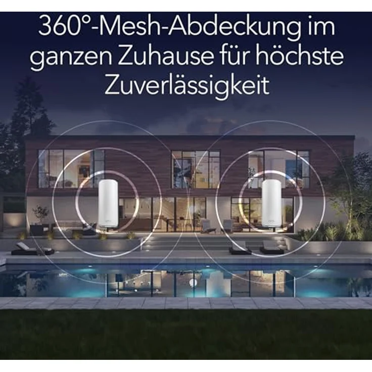 Netgear Orbi 870 Series (RBE872) 2er Set, WiFi 7 Router mit bis zu 21 Gbps, 360° Abdeckung, Weiss – Bild 4
