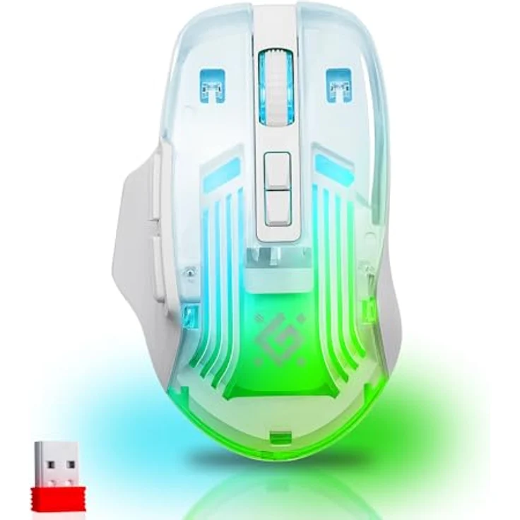 Defender Astro Elite Kabellose Gaming Maus – 2.4 GHz Wireless, 3200 DPI, RGB, 5 programmierbare Tasten, FIRE-Taste, 120 Std. Akku, USB-C, ergonomisch für PC und Laptop – Bild 1