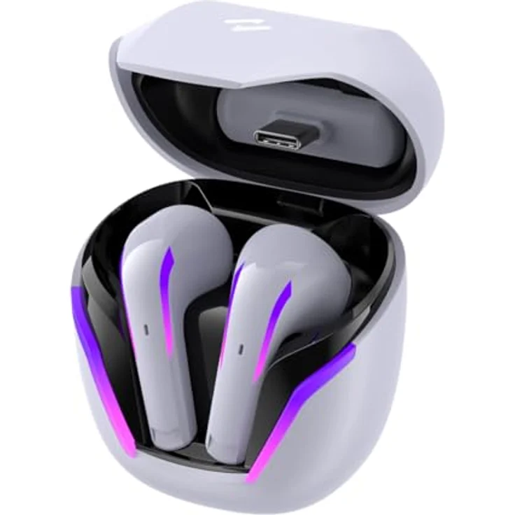 Havit TW970, TWS Wireless In-Ear Kopfhörer mit Bluetooth 5.3, 6 Stunden Wiedergabezeit, ergonomisches Design, RGB-Beleuchtung, weiß – Bild 3