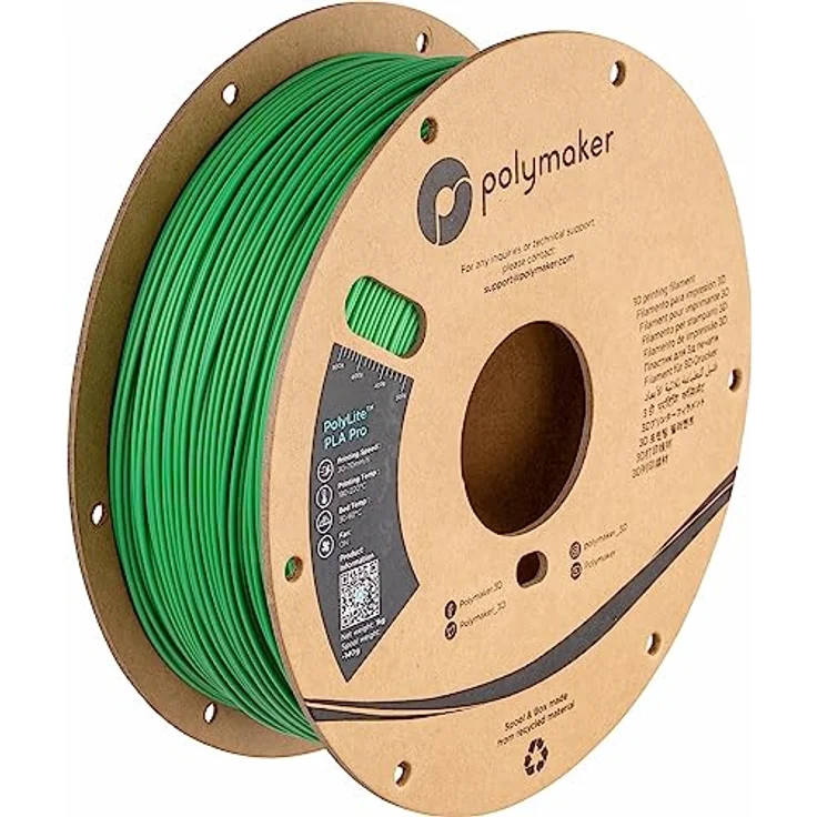 Polymaker PolyLite PLA PRO, 1.75mm 3D-Druckfilament in Grün, hohe Zähigkeit und Steifigkeit, 1kg – Bild 1