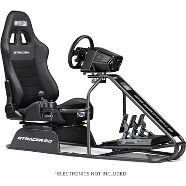 Next Level Racing GTRacer 2.0 Simulator Cockpit, ergonomischer GT-Rennsitz mit verstellbarer Pedalablage und integrierten Halterungen für Schalthebel und Handbremse – Bild 3