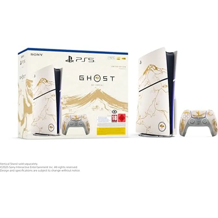 PlayStation 5 Ghost of Yōtei Gold Limited Edition Bundle, Konsole mit Spiel und atemberaubenden Landschaften