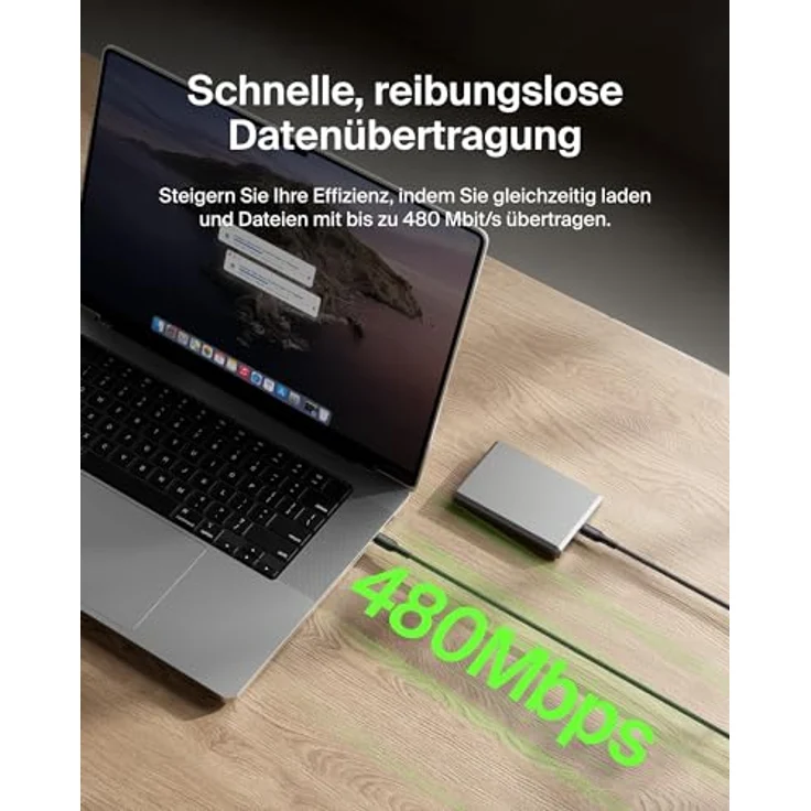 Belkin CAB026hq1M, geflochtenes USB-C auf Micro-USB-Kabel, 1 m, bis zu 15 W Ladeleistung, universelle Kompatibilität – Bild 7