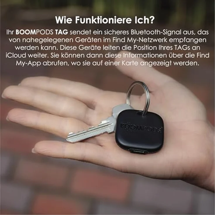 Boompods Boomtag Bluetooth Key Finder 4er Pack - Nachhaltiger Tracker aus Ozeanplastik, wasserdicht, kompatibel mit Apple Wo ist? App, austauschbare Batterie, 6 Farben verfügbar – Bild 3