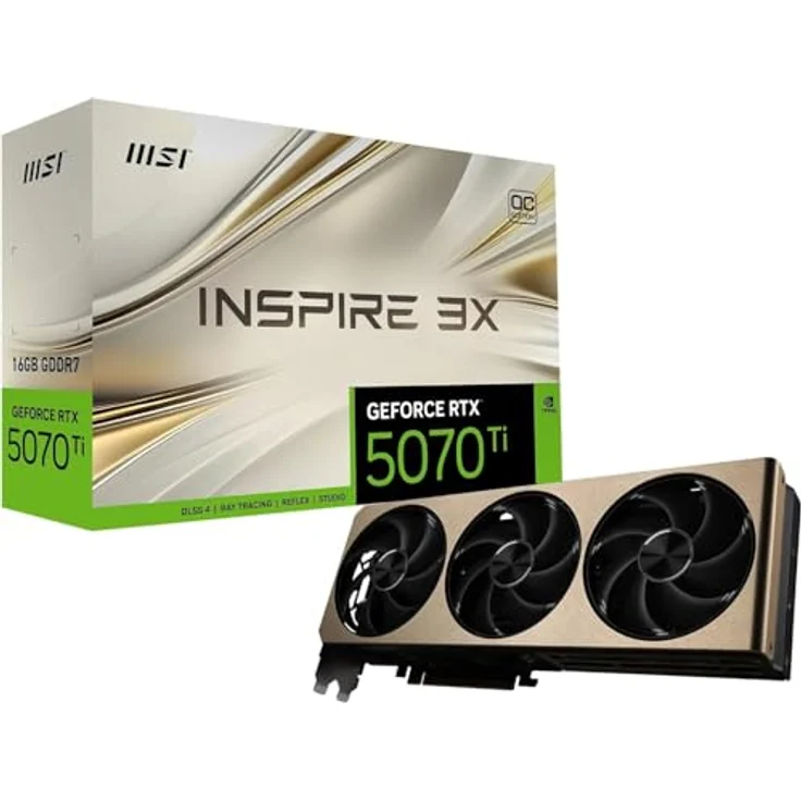 MSI GeForce RTX 5070 Ti 16G Inspire 3X OC Plus, 16GB GDDR7, PCIe 5, Boost bis 2482 MHz, HDMI 2.1b, DisplayPort 2.1b – Bild 1