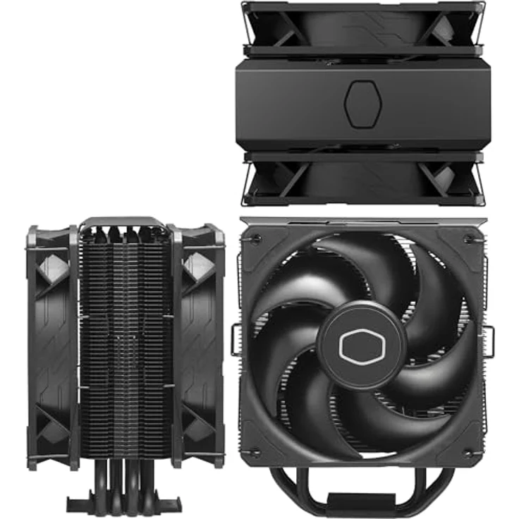 Cooler Master Hyper 212 Black X Duo, CPU Kühler mit zwei 120 mm Lüftern, universelle Kompatibilität für LGA 1700, AM5, AM4, Schwarz – Bild 2