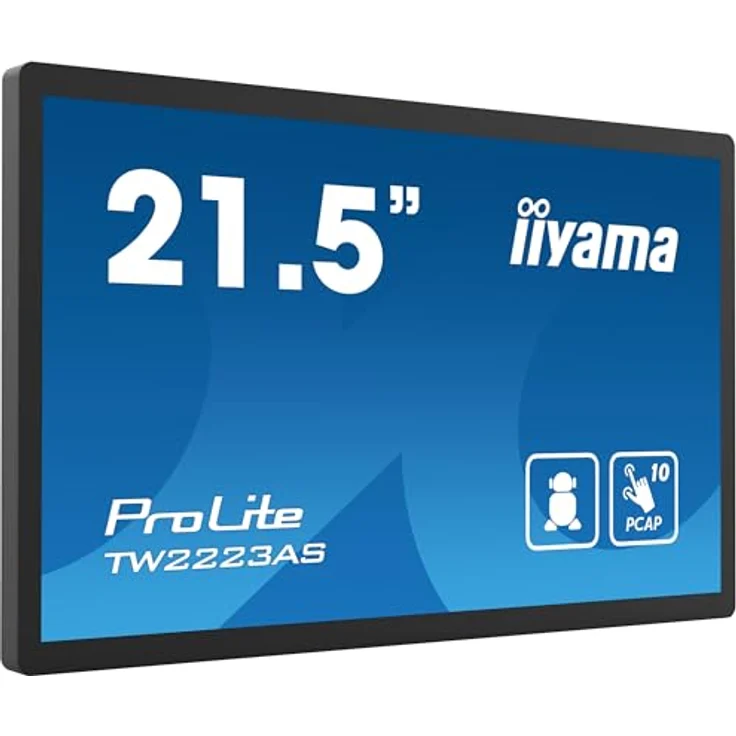 iiyama Prolite TW2223AS-B2 21,5" Full-HD VA LED-Monitor mit Android OS WiFi Bluetooth SD Slot 6H 24/7, schwarz – Bild 1