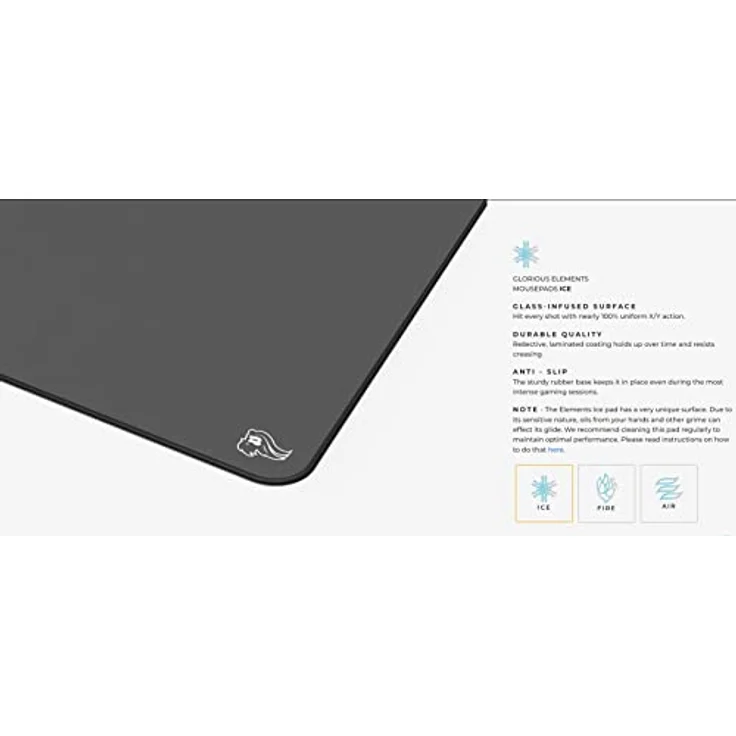 Glorious PC Gaming Race Elements Ice Gaming Mauspad - schwarz – Bild 6