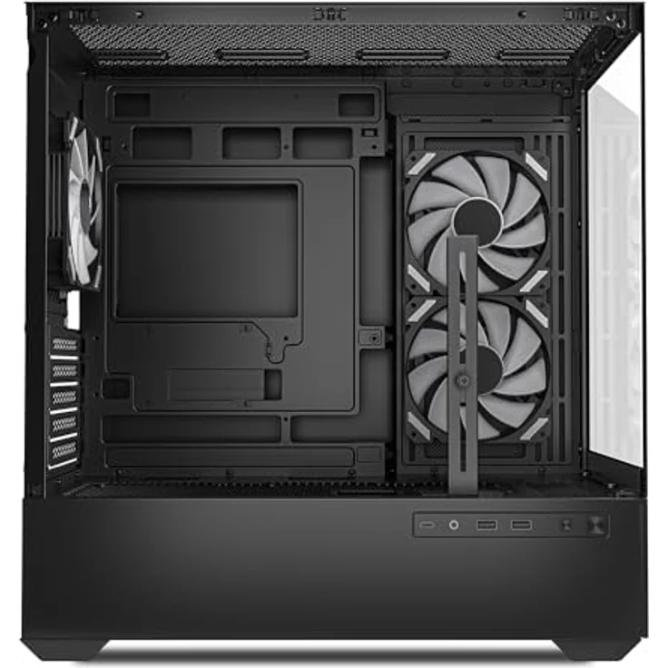 Sharkoon MK6 RGB PC Gehäuse, Micro-ATX, Schwarz, Glasoptik, RGB-LED-Lüfter, Dual-Radiator Unterstützung – Bild 5