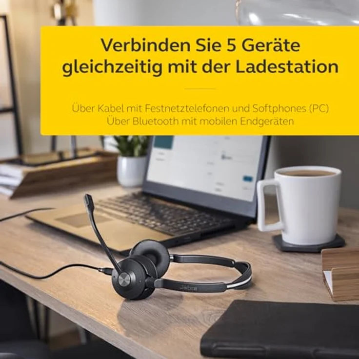 Jabra Engage 75 SE, DECT schnurloses USB-C auf USB-A Dual Headset, bis zu 150 Meter Reichweite, Geräuschunterdrückung, 13 Stunden Akku, UC-zertifiziert – Bild 6