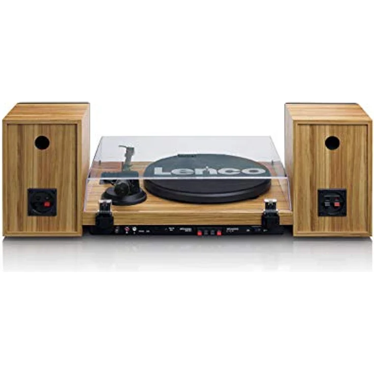 Lenco LS-500 - Hi-Fi Plattenspieler mit Bluetooth - Mit externen Lautsprechern 2 x 30 W RMS - Riemenantrieb - Auto-Stopp - Vorverstärker - MDF-Gehäuse - Eiche – Bild 5