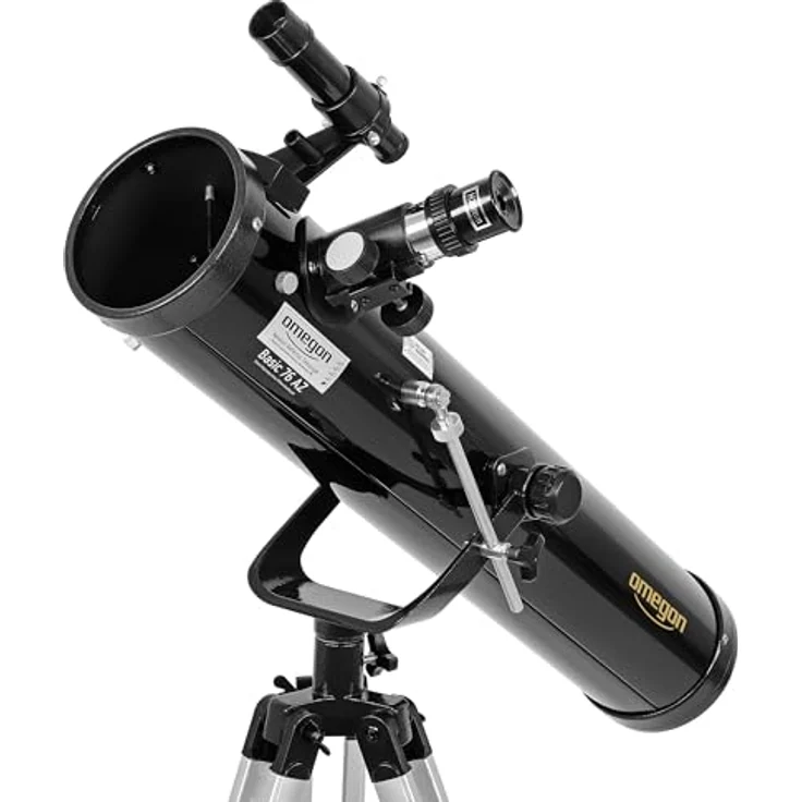 Omegon Teleskop N 76/700 AZ-1, Einsteigerfreundliches Spiegelteleskop mit Stativ für Amateur-Astronomie – Bild 5