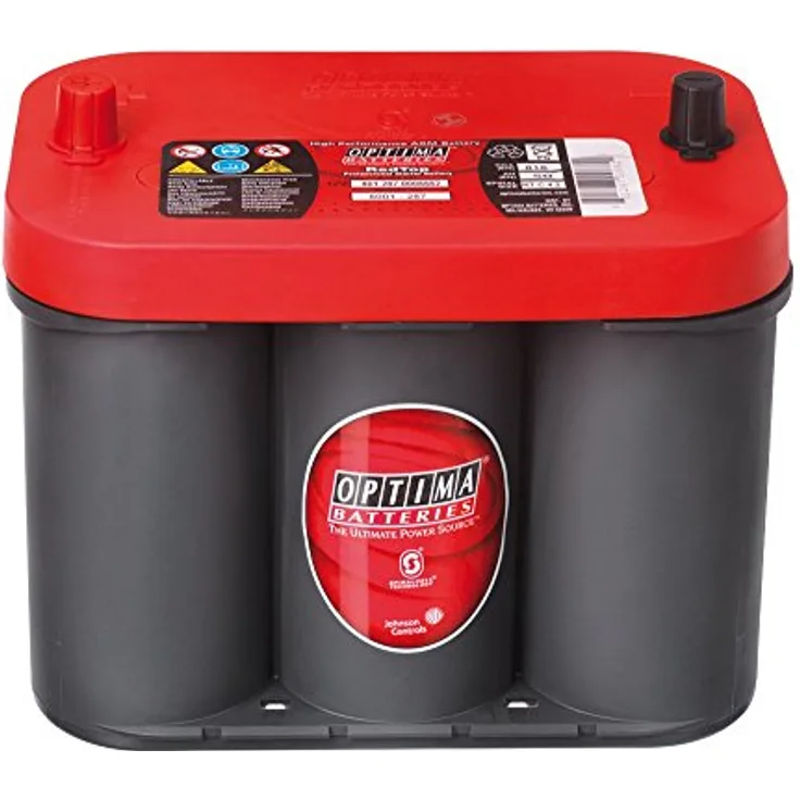Optima Red Top RT C - 4.2, 12V 50Ah AGM Starterbatterie mit Spiralcell Technologie und 815A Kälteprüfstrom