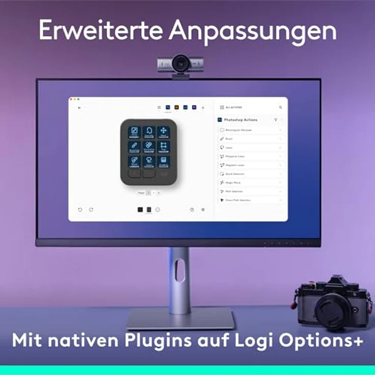 Logitech MX Creative Console, Programmierbares Tastenfeld mit 9 anpassbaren LCD-Tasten und Regler für Grafikdesign, Videobearbeitung, Fotografie - Graphit – Bild 5
