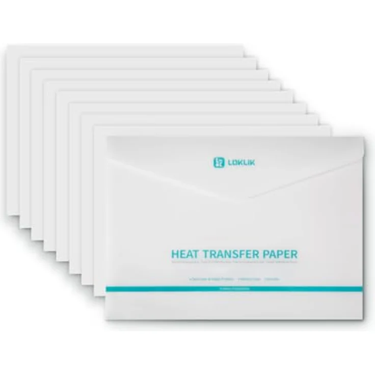 Loklik Transferpapierbogen 8er-Pack für dunkle Stoffe, Waschfeste Transferblätter Weiß mit spezieller Beschichtung – Bild 7