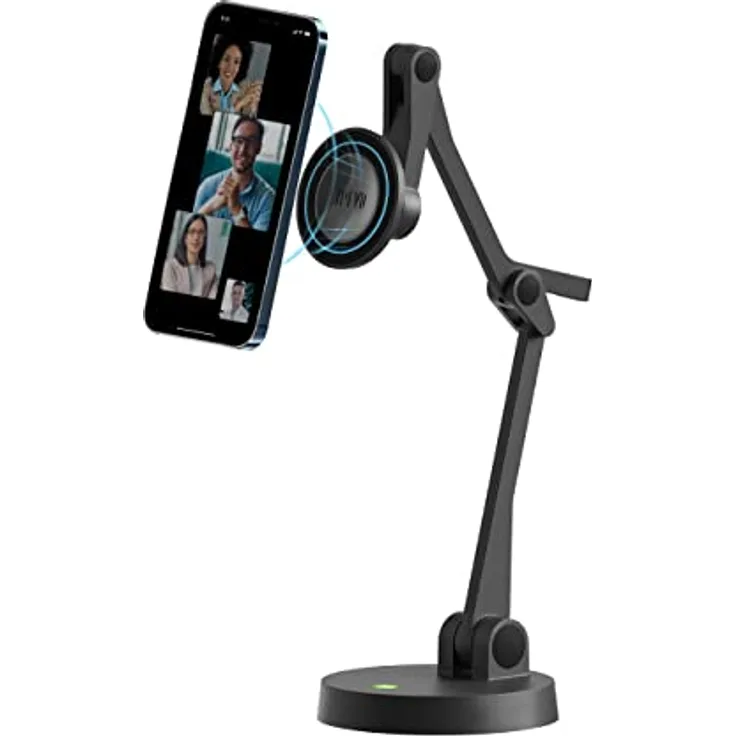 IPEVO Uplift Magnetic mehrgelenkiger Arm für iPhones der Reihe 12 und höher, mehrgelenkiger Telefonhalter für Videogespräche, Multi-Screen-Arbeitsbereich, online unterrichten und lernen Telefonständer