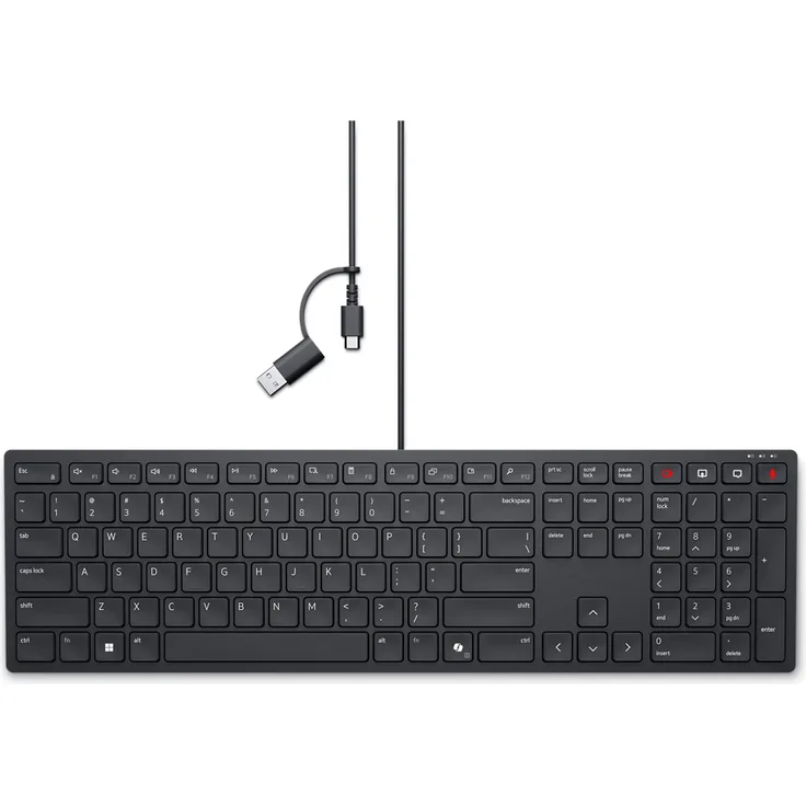 Dell Wired Collaboration Keyboard, programmierbare Schnelltasten und spritzwassergeschützt, schwarz