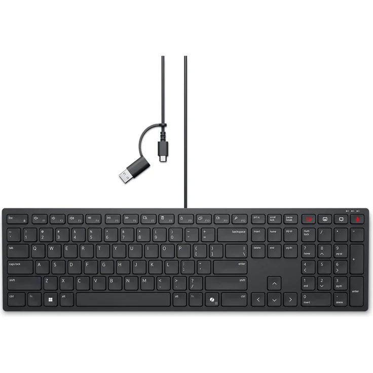 Dell Wired Collaboration Keyboard, programmierbare Schnelltasten und spritzwassergeschützt, schwarz