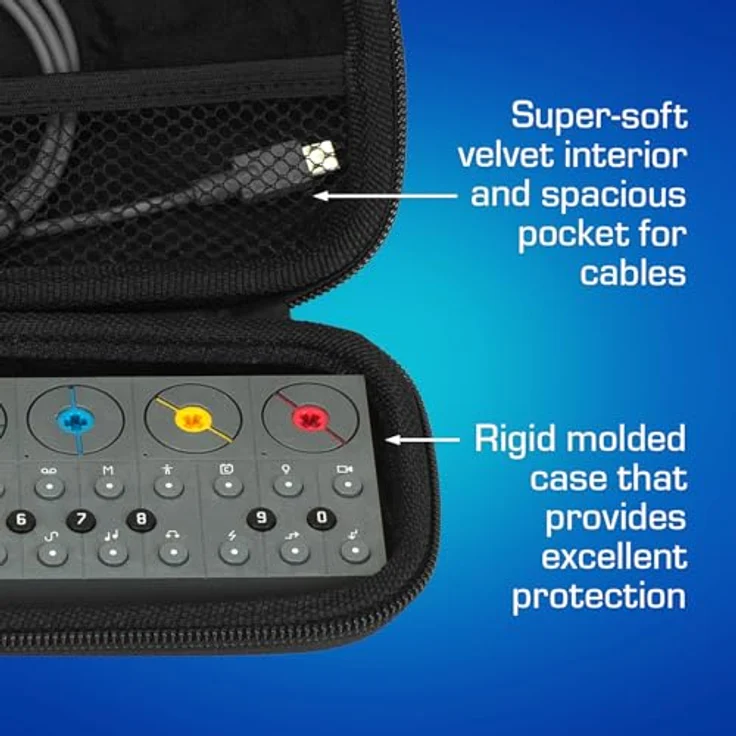 Analog Cases GLIDE Case für Teenage Engineering OP-Z oder vergleichbare Synthesizer (Transporttasche-Etui gefertigt aus wasserdichtem Kunstleder, mit robustem Gummitragegriff), Schwarz – Bild 4