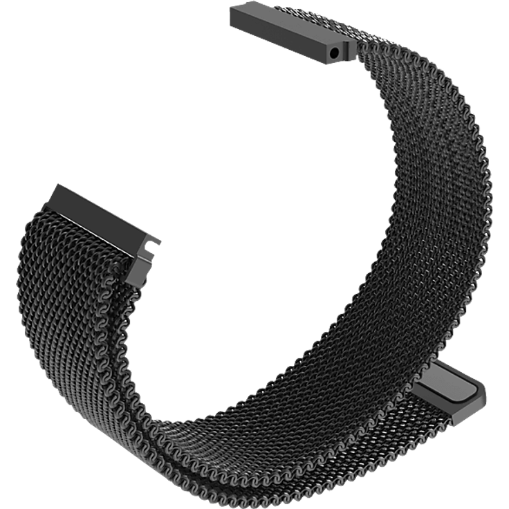 ISY ISB-1013, Ersatzarmband für Smartwatches, universell kompatibel mit Samsung, Huawei und Garmin, schwarz, atmungsaktiv, mit magnetischem Verschluss