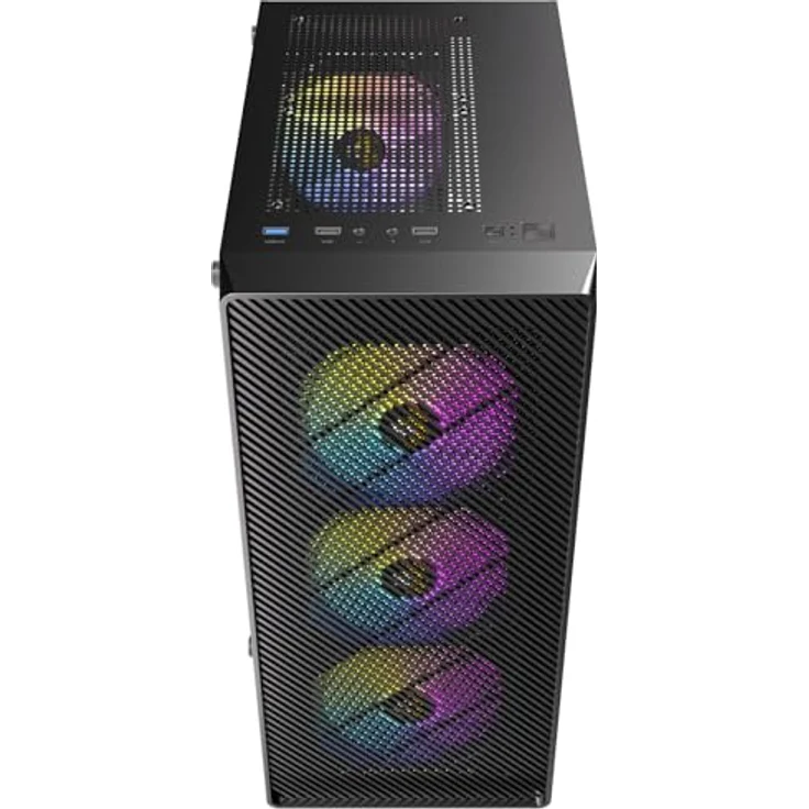 Antec AX26 RGB Elite, Midi Tower Gaming PC Gehäuse ATX mit 4 integrierten Lüftern, schwarz – Bild 9