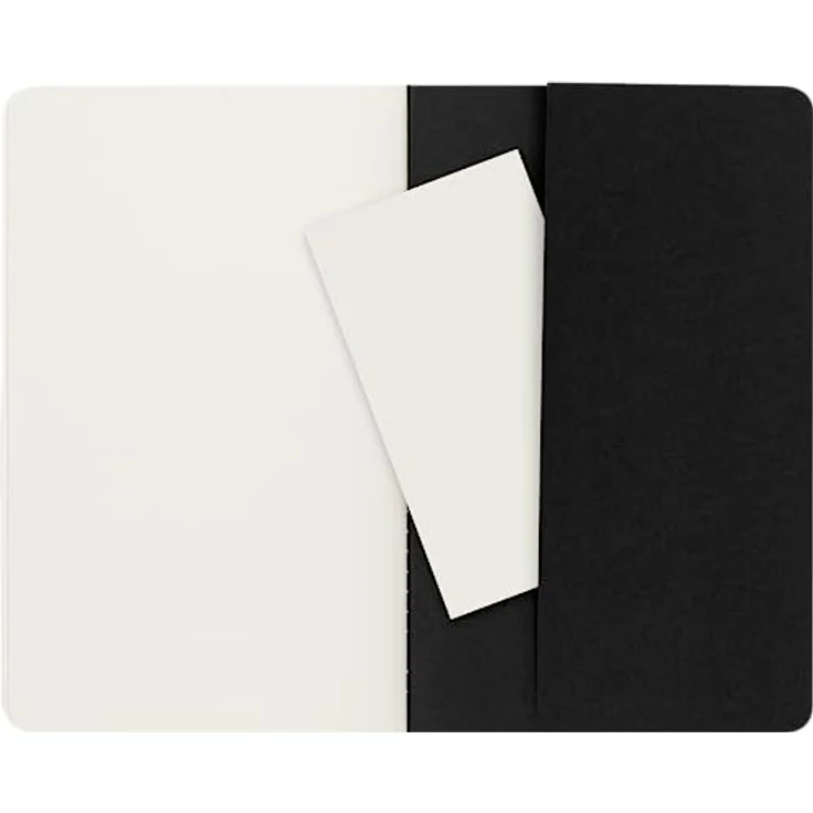 Moleskine Cahier A5 Notizbuch, blanko, schwarz, 3er-Set mit stabiler Fadenheftung und Innentasche – Bild 5