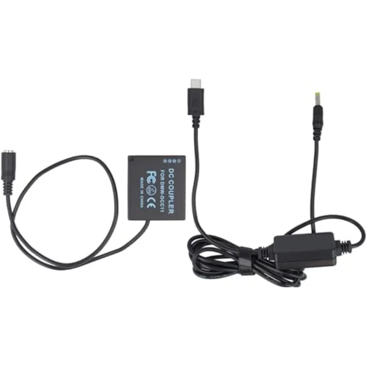 kj-vertrieb DC-Kuppler + PD USB Typ-C Adapter Set - kompatibel mit Panasonic DMW-DCC11 - DMW-BLE9, DMW-BLE9E, DMW-BLG10, DMW-BLG10E