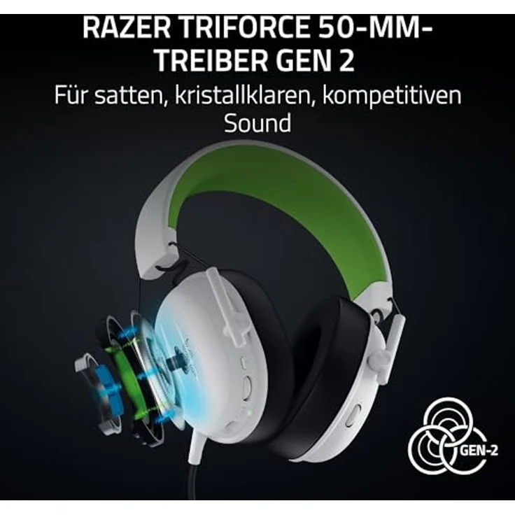 Razer BlackShark V3 X HyperSpeed Xbox, kabelloses E-Sport Gaming Headset mit Triforce 50mm Treibern, abnehmbarem Mikrofon, HyperSpeed 2,4 GHz & Bluetooth, ultra leicht 270 g, weiß – Bild 3