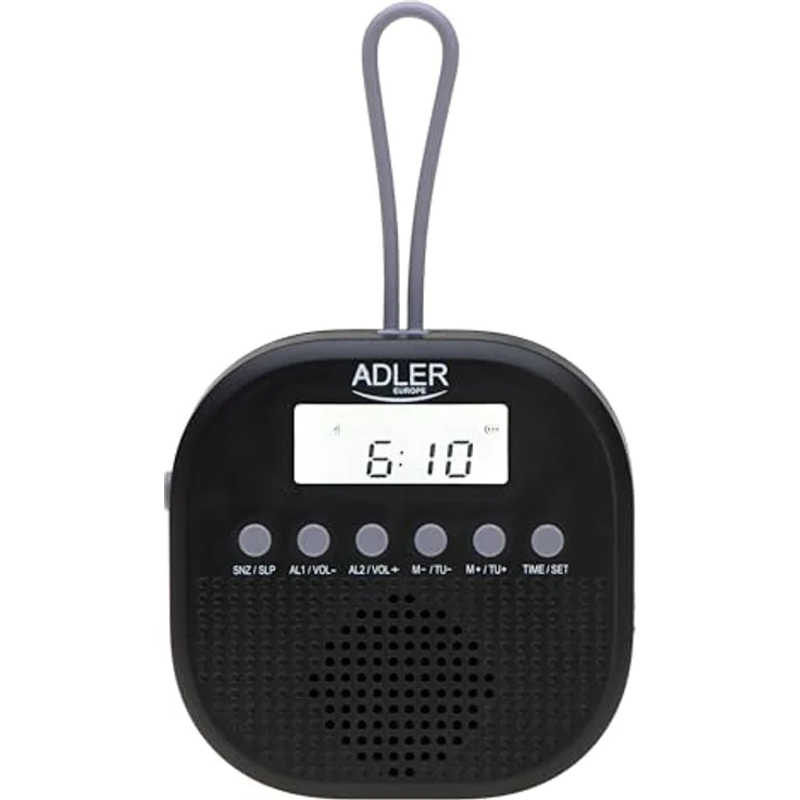 Adler AD 1912 Wasserdichtes Universalradio Batteriebetrieben Radiowecker Snooze Funktion schwarz – Bild 2